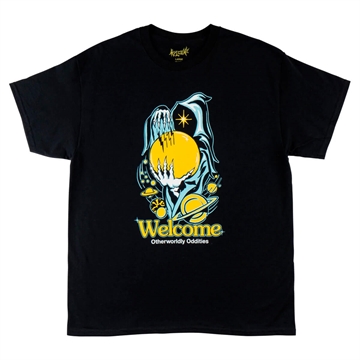 Welcome Skateboards T-shirt Space wizard Black
